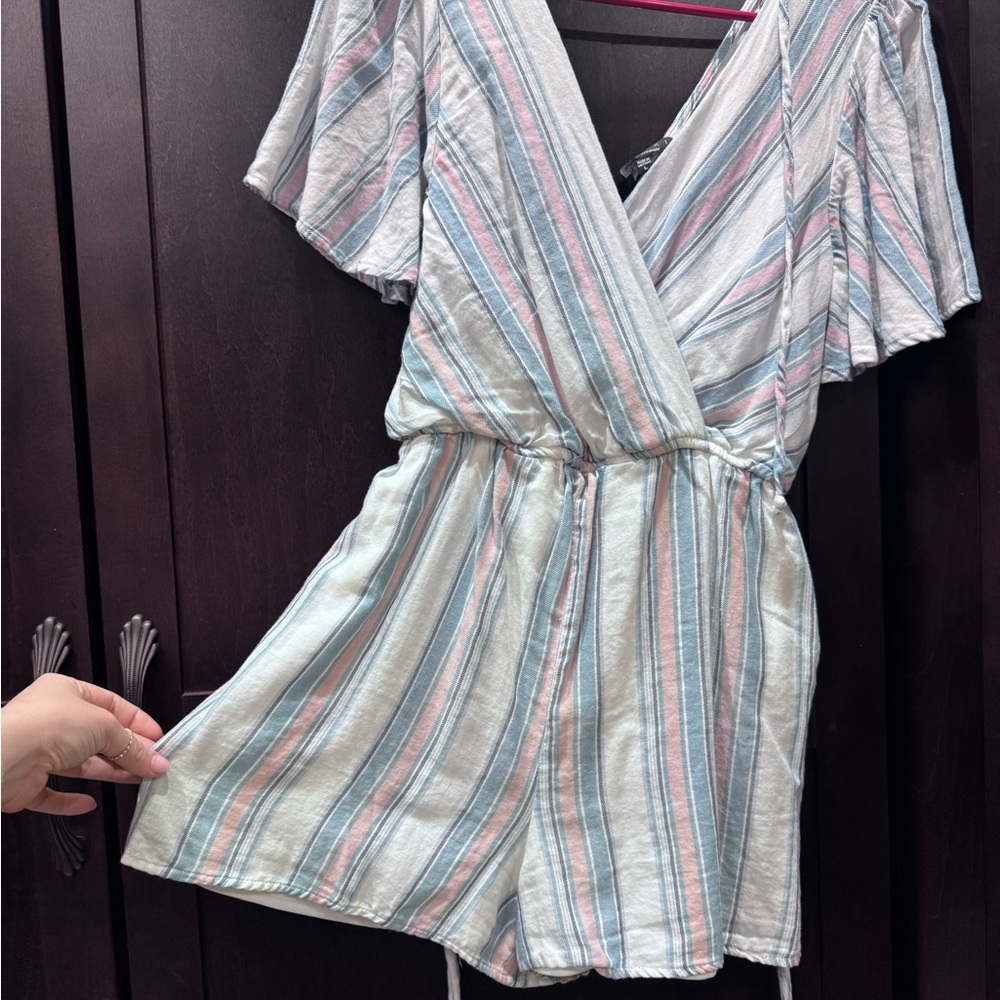 Striped V-Neck Romper